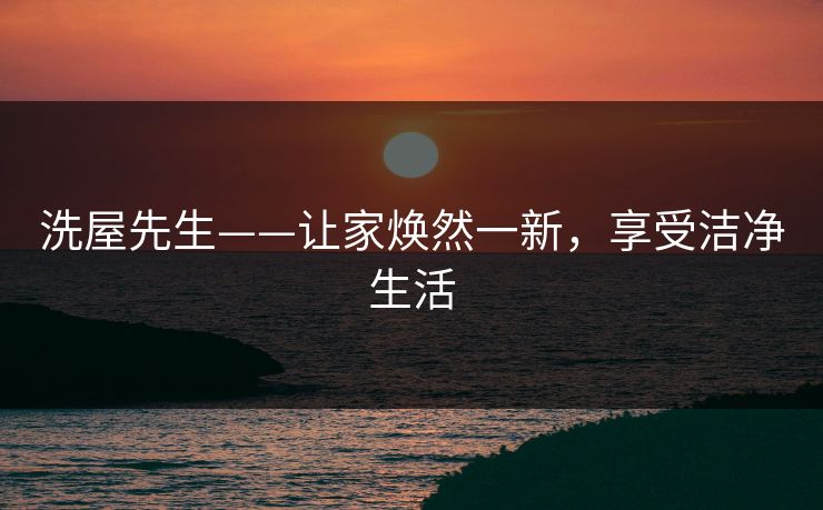 洗屋先生——让家焕然一新,享受洁净生活 洗屋先生——让家焕然一新,享受洁净生活