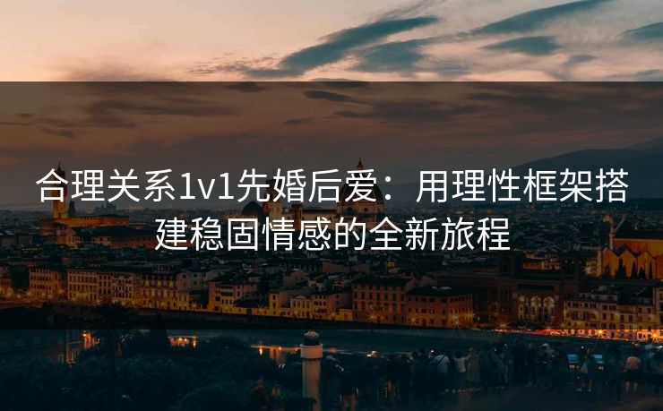 合理关系1v1先婚后爱：用理性框架搭建稳固情感的全新旅程